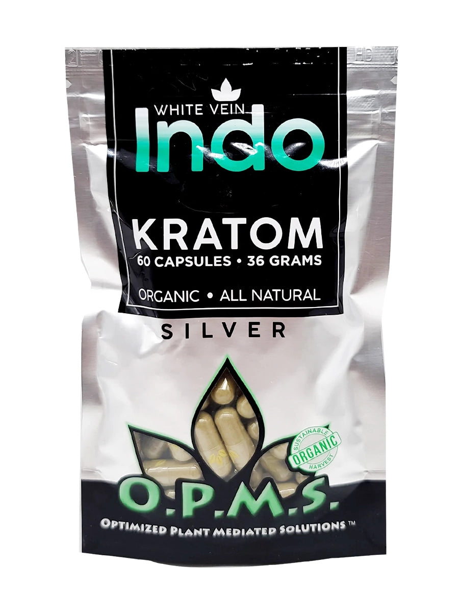 OPMS Kratom Caps 60CT Silver Indo White