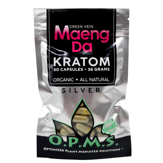 OPMS Kratom Caps 60CT Silver Maeng Da Green