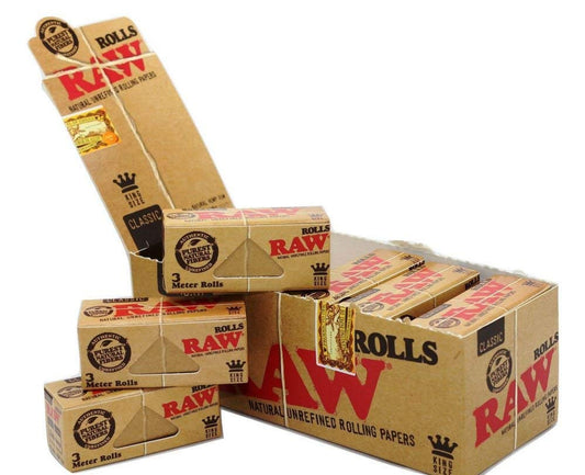 Raw Papers King Slim Classic Rolls 3-Meter 12CT