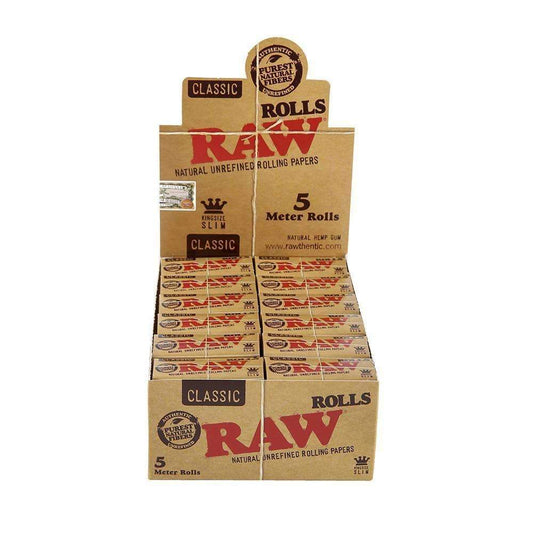 Raw Papers King Slim Classic Rolls 5 Meter 24CT