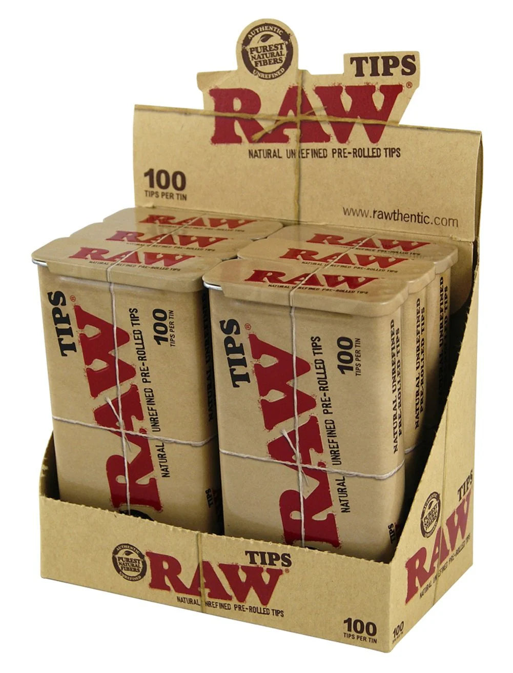 Raw Tips Pre-Rolled Tin 100CT / 6CT