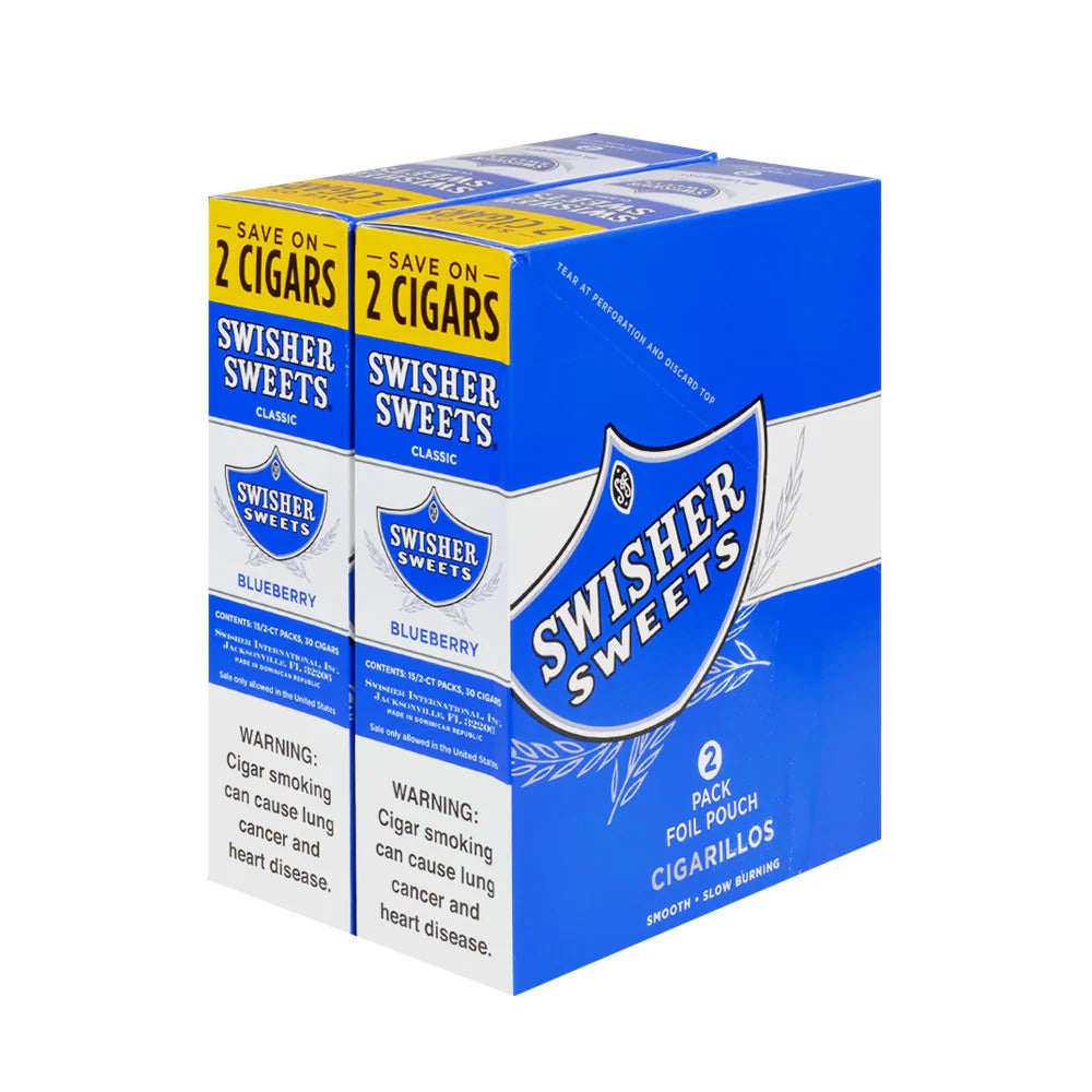 Swisher Sweet Cigarillos 2CT Blueberry 30CT Box