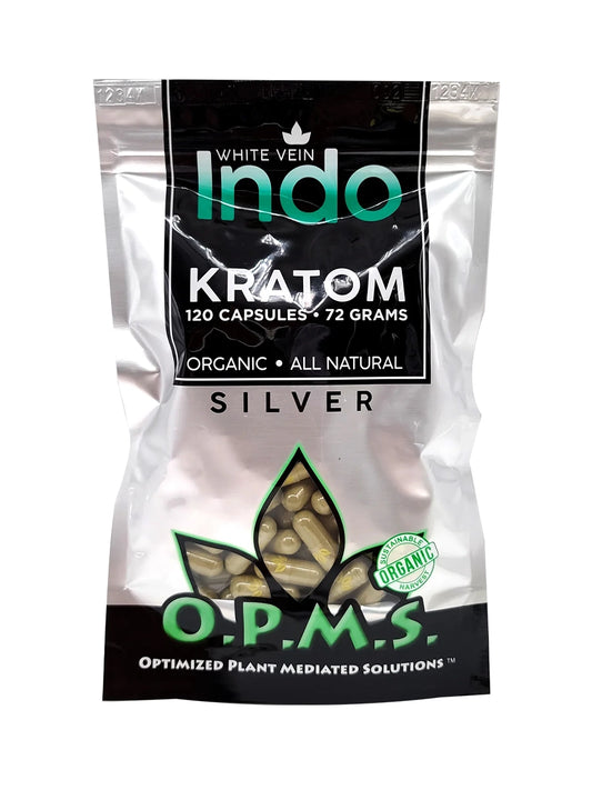 OPMS Kratom Caps 120CT Silver White Vein Indo