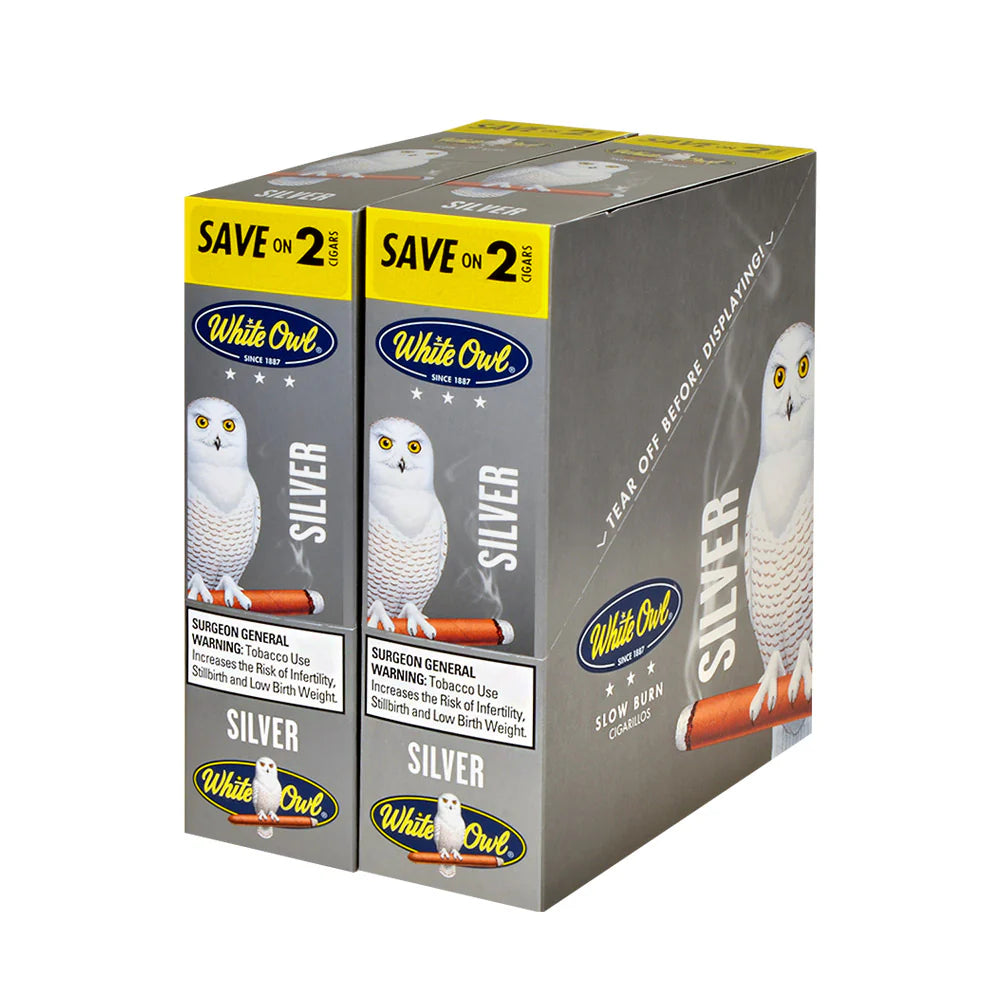 White Owl Cigarillos 2CT Silver 30CT Box