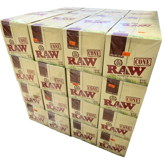 Master Case: Raw Cones 1 1/4 Organic 32CT Case