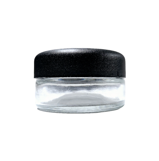 Jar 1oz Slim Lid Round Clear Black 200ct Case