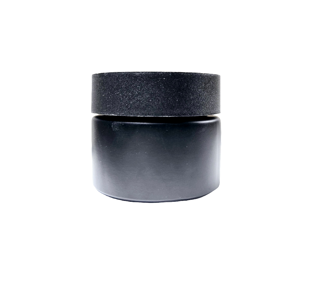 Jar 2oz Opaque Matte Black Flat Lid 160ct Case