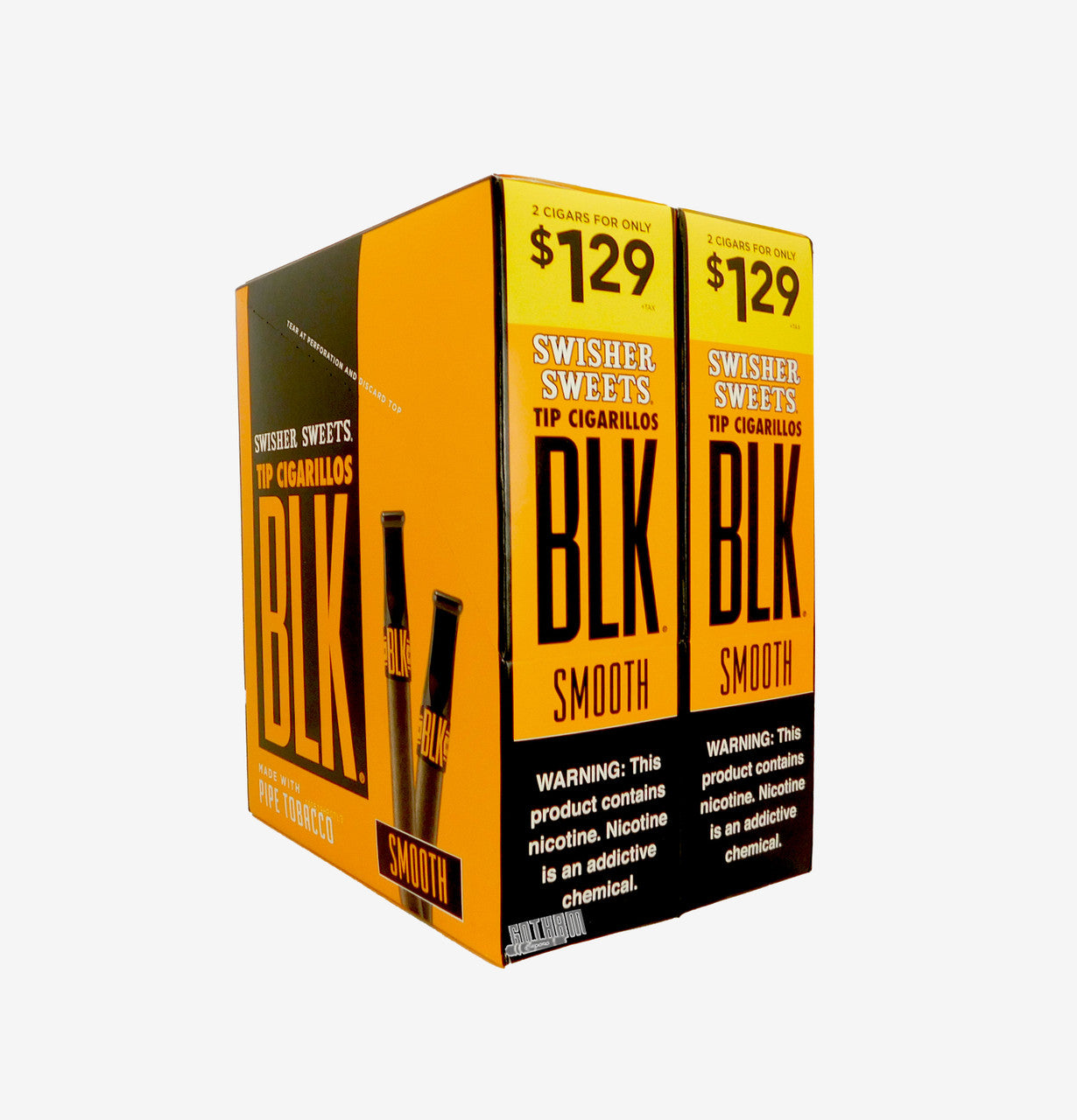 Swisher Sweet Cigarillos 2CT BLK Smooth 30CT Box ($1.29)